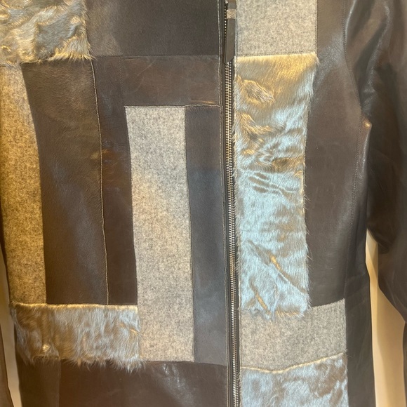 Lafayette 148 New York Toluca Lambskin Jacket with Calf Hair Patchwork - Picture 10 of 10